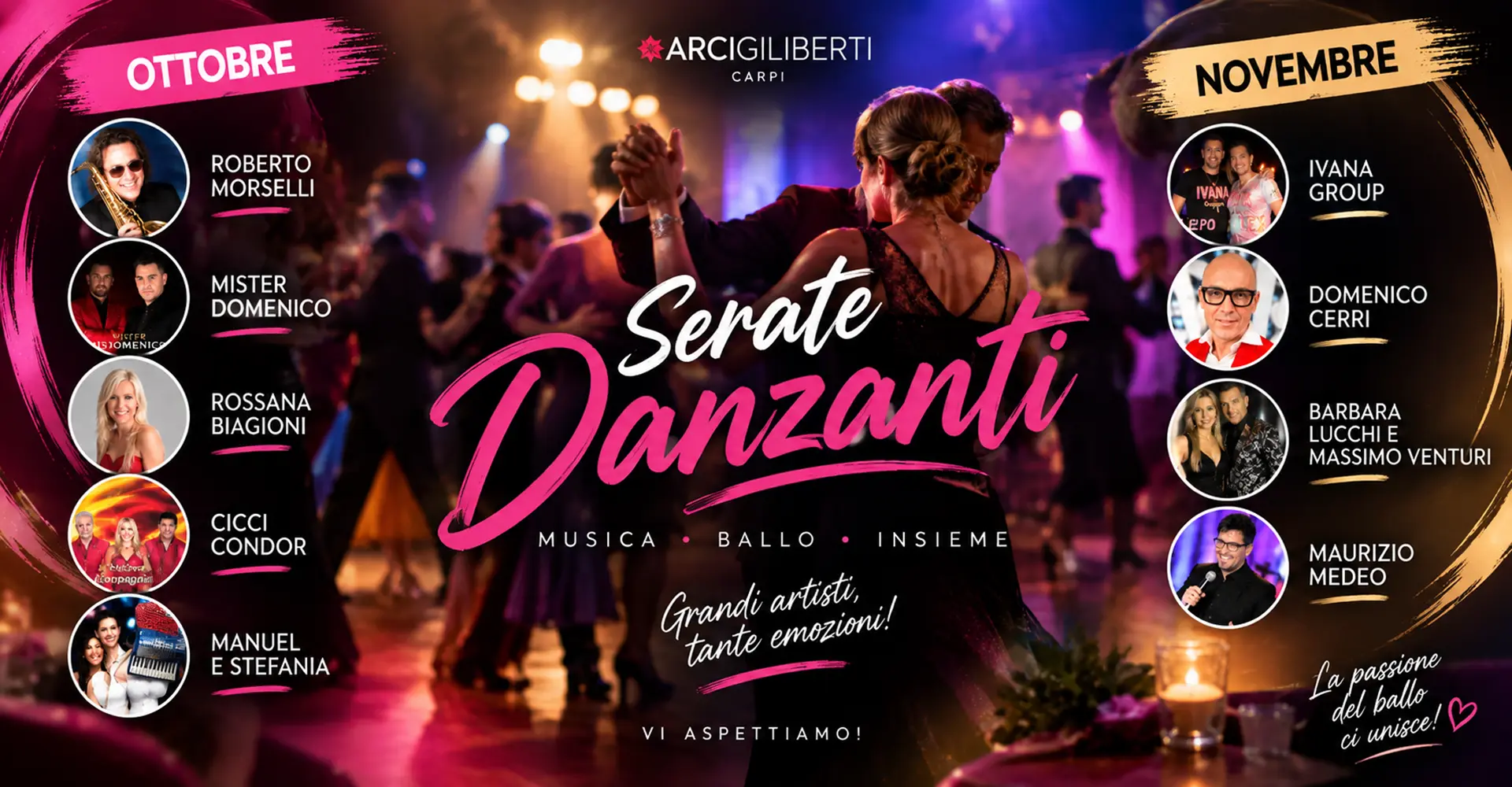 Serate danzanti ottobre novembre 2026